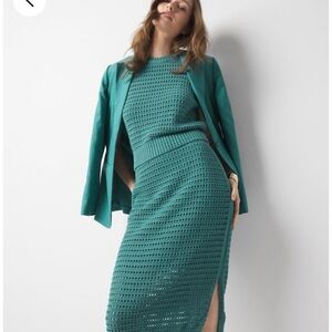 White House Black Market Turquoise Midi Dress with Jacket